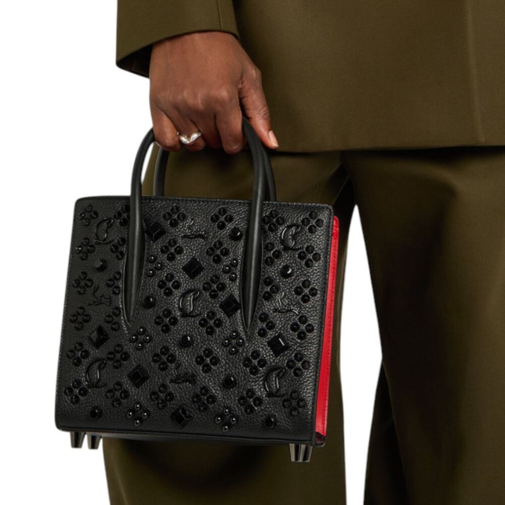 Christian Louboutin Paloma Mini Black Loubinthesky Embellished Leather Handbag